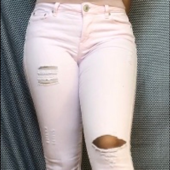 Pink, Distressed, Skinny Pants. - Picture 2 of 8